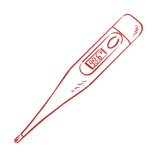 A thermometer used by Payson Walk-In Clinic to check for fever, cold, cough, COVID, allergies, asthma, and other health concerns.